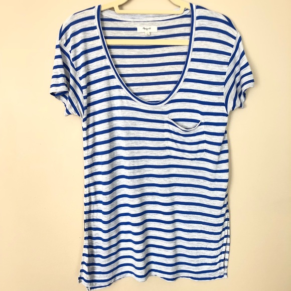 Madewell Anthem Blue & Gray Pocket Tee - Picture 2 of 6